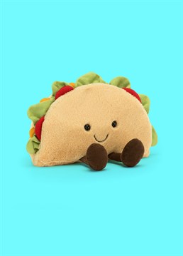 <ul>    <li>Introducing a fantas-taco foodie friend!</li>    <li>Amuseable Taco by Jellycat is a seriously fun addition to your collection and always ready for a fiesta.</li>    <li>With a fluffy taco shell, felty, frilly fillings, and signature cord boots, this soft snack may just make your mouth water but we&rsquo;d suggest you resist taking a bite!</li>    <li>Dimensions: 13cm high, 17cm wide</li></ul>