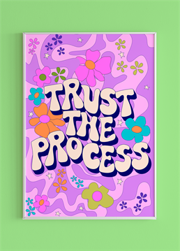 <p>Brighten your wall with this&nbsp;stunning Trust The Process A4 print! A great edition to any space and for those looking to add some positivity to there everyday life.</p>
<p>Groovy collage &amp; retro typography mixed with bold colour is the main theme for Printed Weird wall prints!</p>
<p>Each design is digitally drawn by the Printed Weird team and then printed to order.</p>
<p>Printed on 265gsm satin paper to give a high quality, vibrant finish.</p>