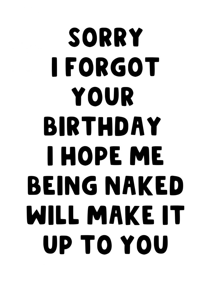 Naked Belated Birthday Card For Adults Card | Scribbler