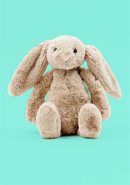 <ul>    <li>This bunny may be shy but he&rsquo;ll be your friend for life!</li>    <li>The Bashful Beige Bunny by Jellycat is a beautiful soft toy and a great gift for a new arrival to treasure forever.</li>    <li>With his pastel pink nose, soft floppy ears and of course, fluffy white cotton tail, this bunny is the best bedtime buddy for any little one to cuddle up to.</li>    <li>Dimensions: 31cm high, 12cm wide (Medium)</li></ul>
