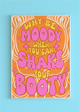 <p>Brighten your wall with this retro, fun&nbsp;motivational design. Perfect for those embracing the joy of life and love a little boogie!</p>
<p>Groovy collage &amp; retro typography mixed with bold colour is the main theme for Printed Weird wall prints!</p>
<p>Each design is digitally drawn by the Printed Weird team and then printed to order.</p>
<p>Printed on 265gsm satin paper to give a high quality, vibrant finish.</p>
<p>A4, frame not included - 210 x 297 mm</p>
<p>Each print is packaged in a recyclable cellophane bag for protection &amp; cardboard envelope with stiffener.</p>
<p>This item is sent seperately from our cards so they will not arrive together</p>