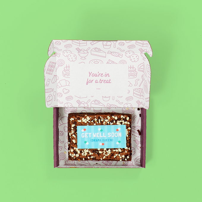 Get Well Soon Drama Queen Brownie Slab