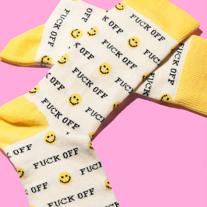 Fuck Off Smiley Face Socks