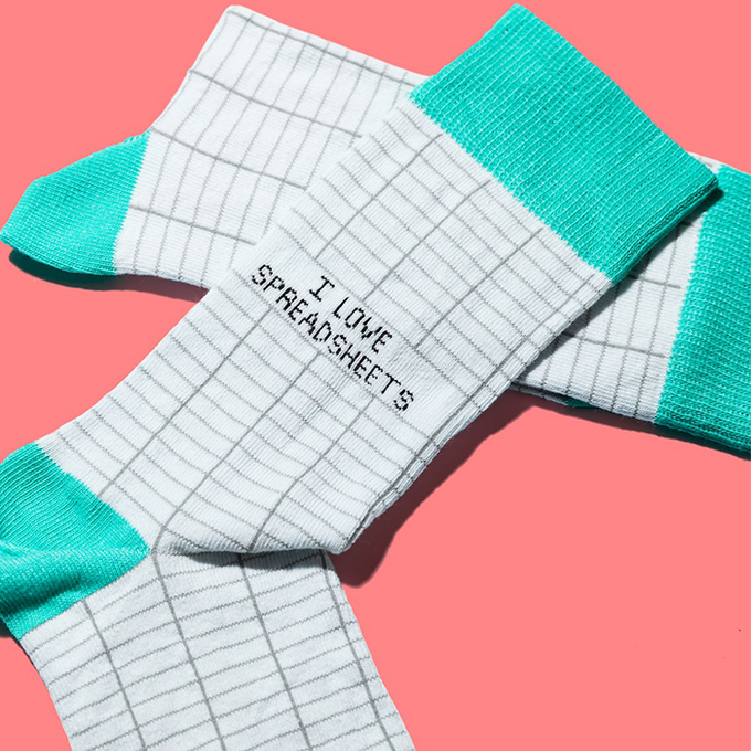 I Love Spreadsheets Socks