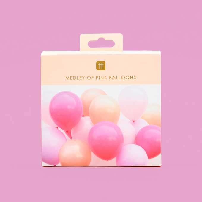 Pink Balloons with Ribbon Pack