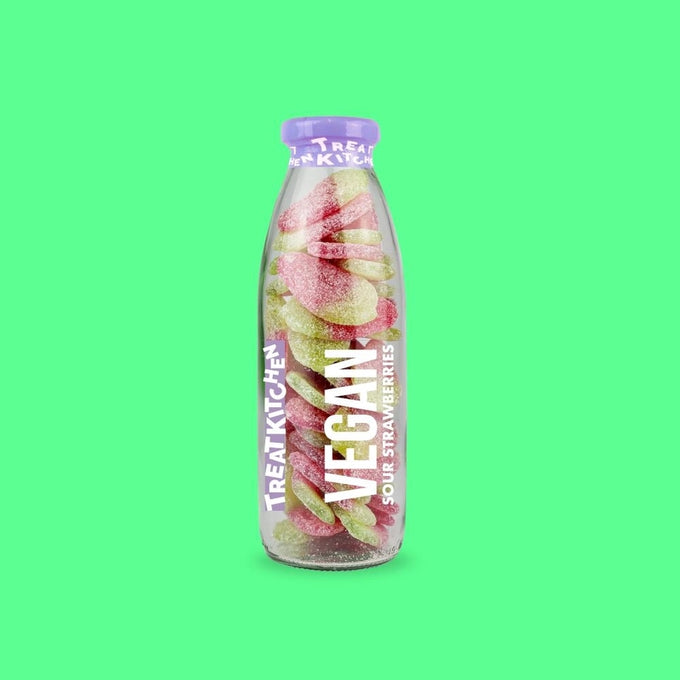 Vegan Sour Giant Strawberry Sweet Bottle