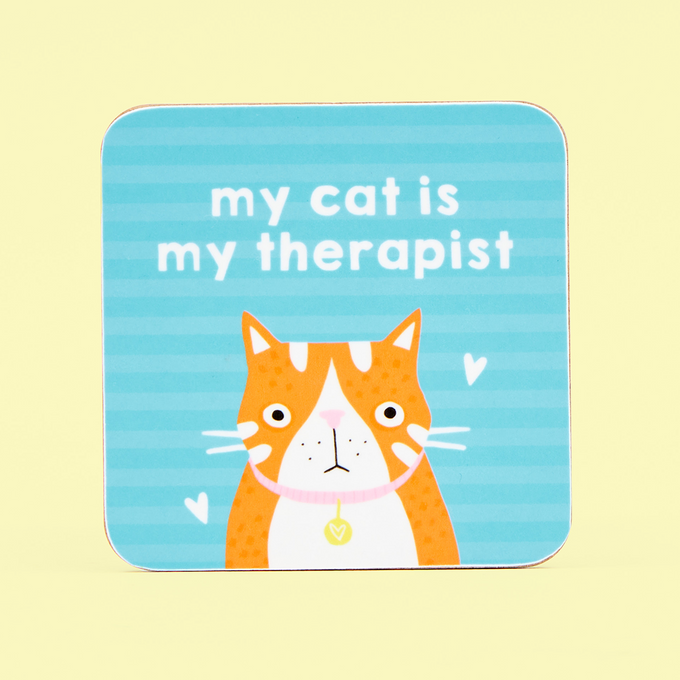 My Cat Is My Therapist Coaster