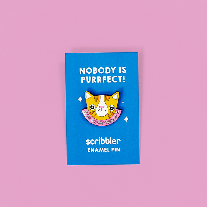 Zero Meowtivation Pin Badge