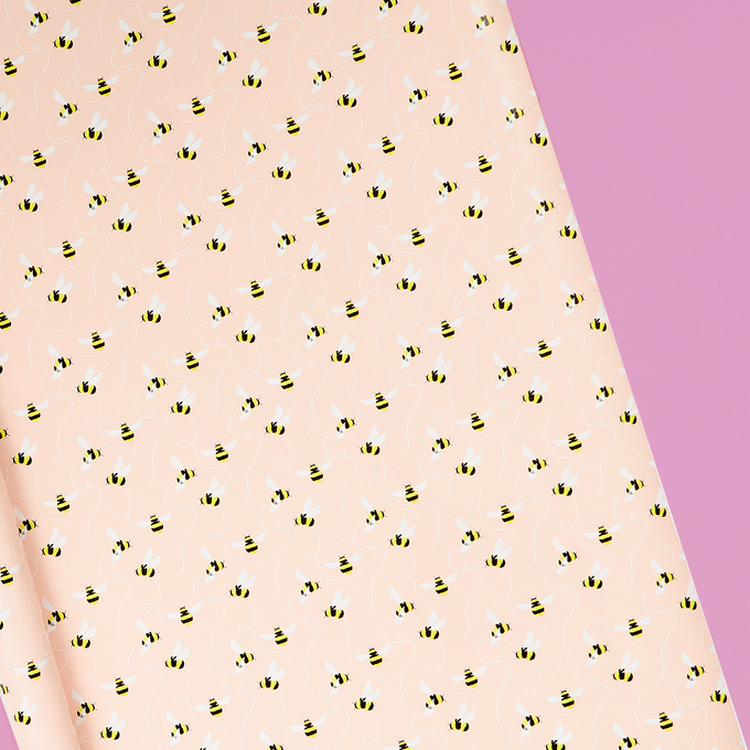 Bees on Pink Roll Wrap