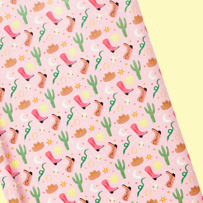 Cowgirl Pink Pattern Roll Wrap