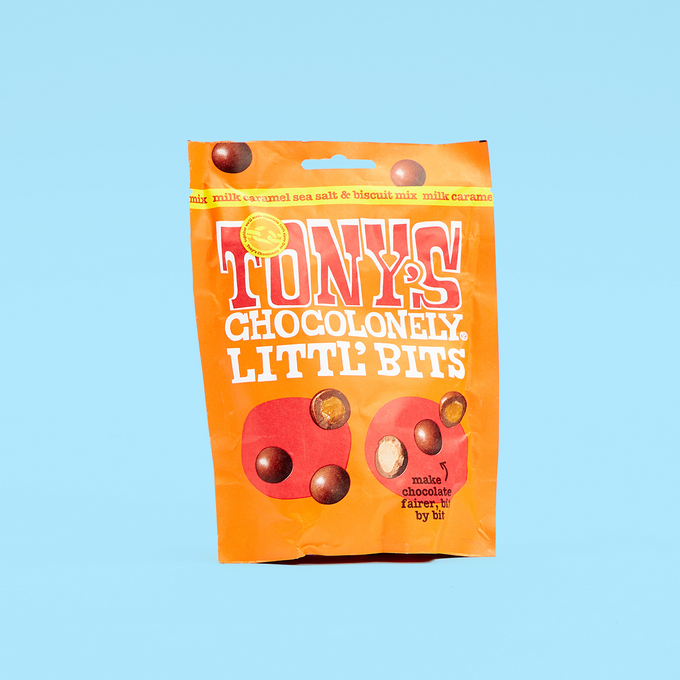 Tony's Chocolonely Milk Caramel Sea Salt Biscuit Mix Pouch