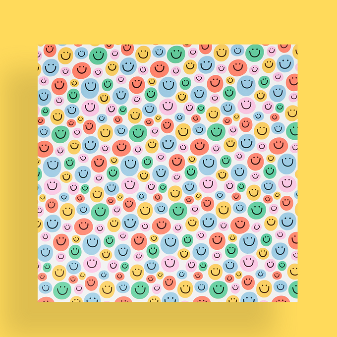 Jumbled Smileys Flat Wrap