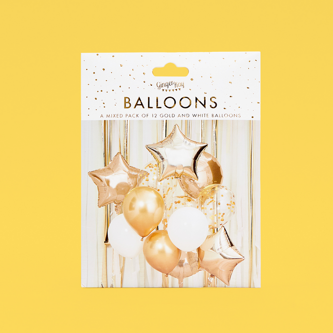 Gold & White Balloon Bundle