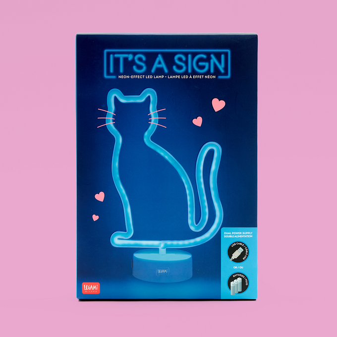 Neon LED Kitty Lamp