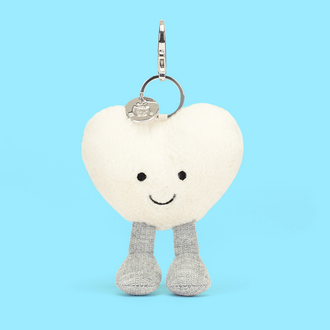 Jellycat Amuseable Cream Heart Bag Charm