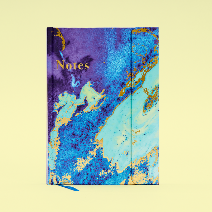 A5 Luxe Blue Marble Notebook