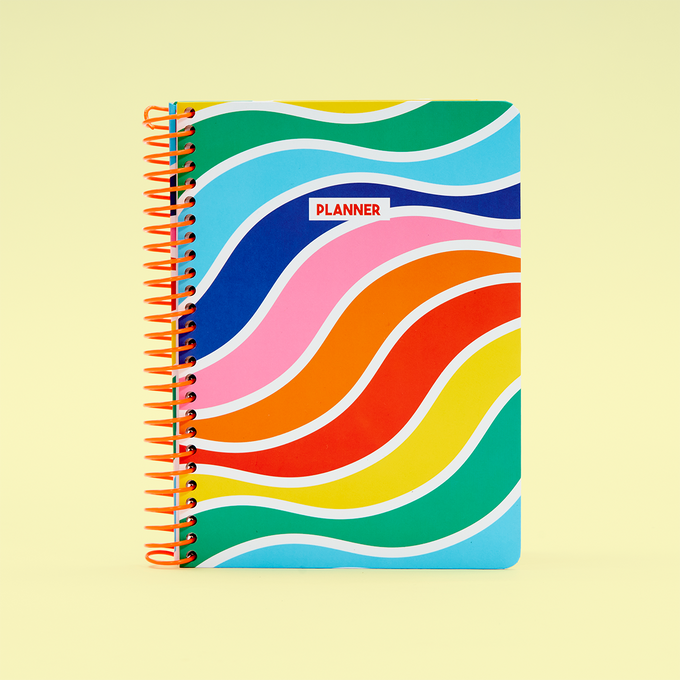 A5 Rainbow Wave Ringbound Planner