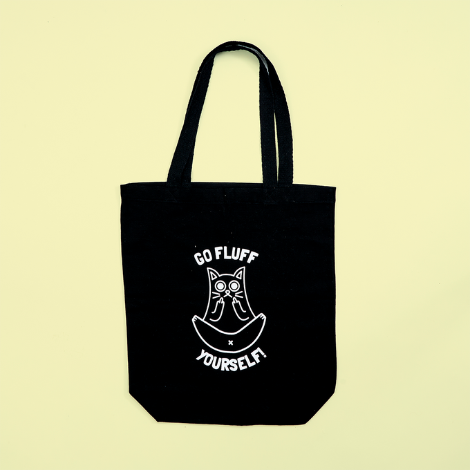 Black Fluff Yourself Tote Bag