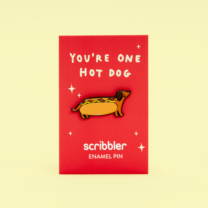 Hot Dog Pin Badge