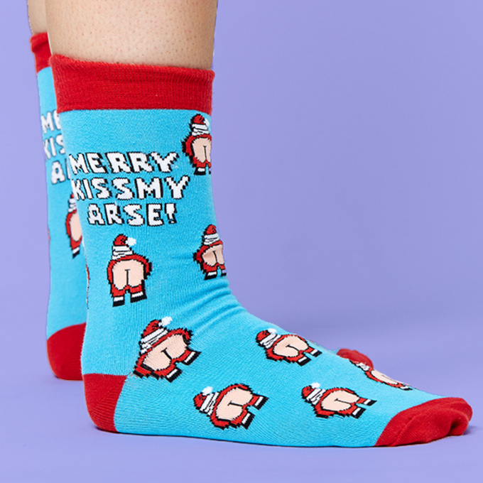 Merry Kiss My Ass Socks